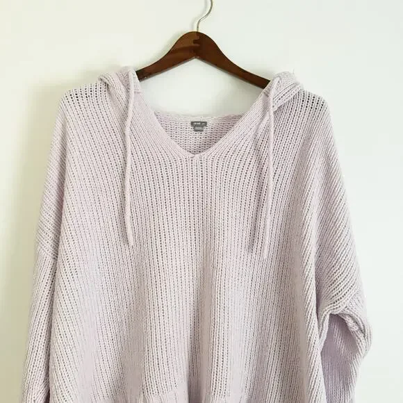 AERIE Chenille Hoodie Sweater Light Purple Small S - Picture 3 of 9
